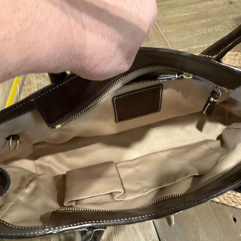 Coach Stunning Brown & Cream Calf Animal Hide Leather purse -NWOT - Picture 7 of 8